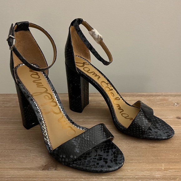 Sam Edelman | Shoes | Sam Edelman Yaro Dark Blue Snake Print Block ...